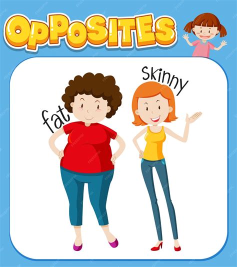 Free Vector Opposite Words For Fat And Skinny