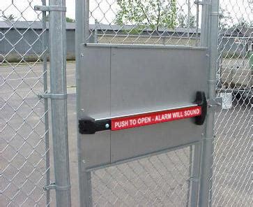 Exit access doors shall be equipped with panic hardware and shall swing in the direction of egress. Standard Kit for Chain Link Pedestrian Gate with Detex ...