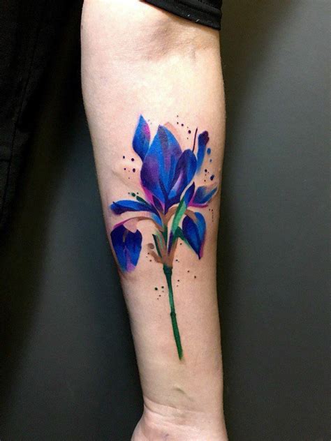 35 Best Watercolor Tattoos Design Ideas Collection 3 Iris Flower