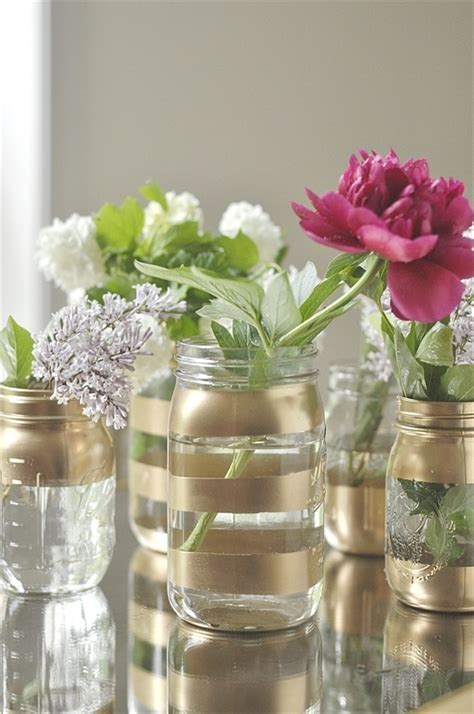 Diy Gold Mason Jar Flower Vases Your Homebased Mom