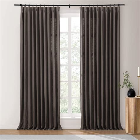 Twopages Linen Textured Cotton Pinch Pleat Curtain