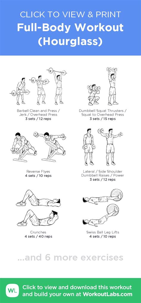 full body workout hourglass click to view and print this illustrated exercise plan created