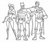 Justice League Coloring Trinity Netart Getcolorings Printable Young sketch template