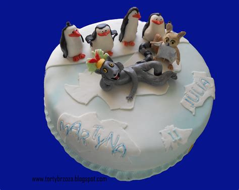torty kasi moje słodkie hobby tort pingwiny z madagaskaru