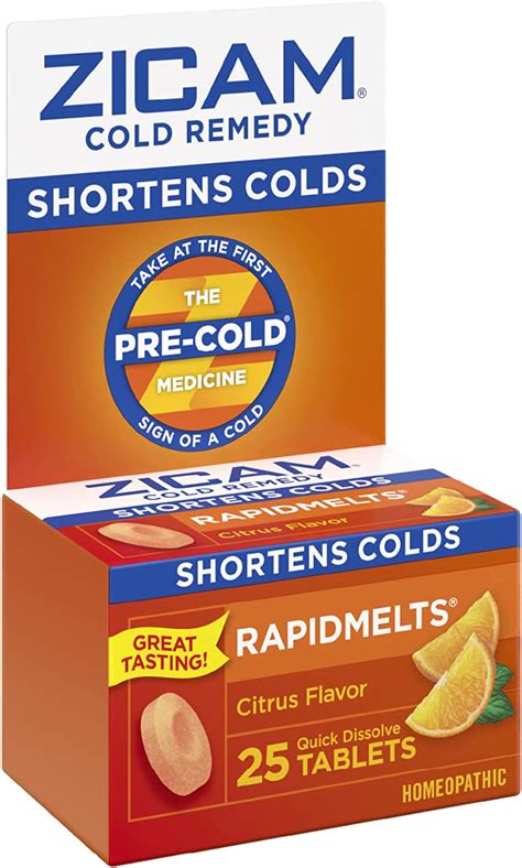 Zicam Cold Remedy Citrus Rapidmelts 25 Tabletas The Red Vitamin Mx