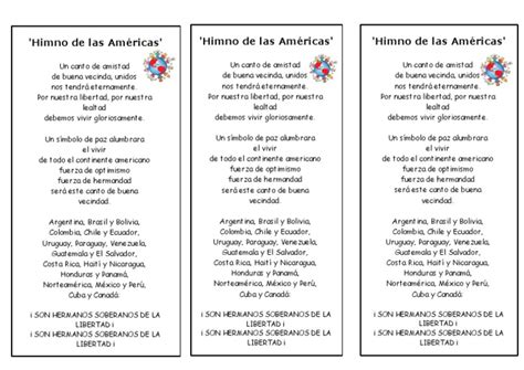 Himno De Las Americas Pdf Américas América Del Sur