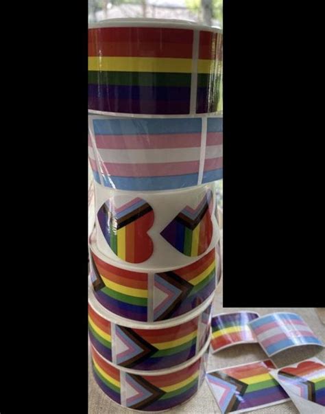 Pride Sticker Rolls Buy In Bulk Progress Pride Rainbow Etsy