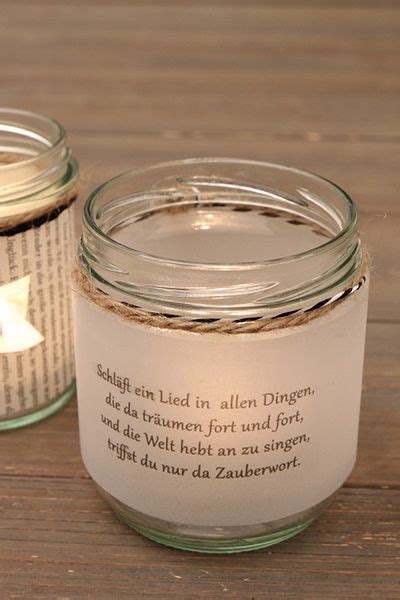 Sammlung von sigrid schirmer • zuletzt aktualisiert: Bookish DIY: Kerzenglas mit Gedicht von Eichendorff ...