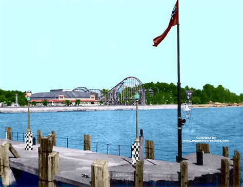 Crystal Beach Park Showing The Dance Hall Building And The Cyclone Roller Coaster As Seen From