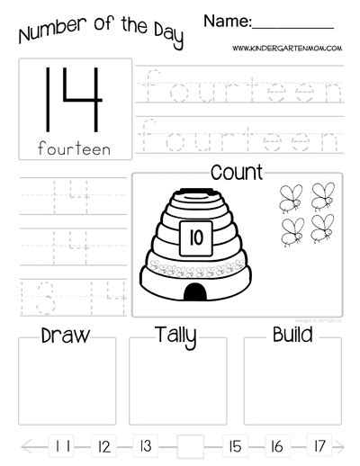 Free Number Of The Day Printables