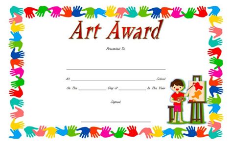 Free Art Award Certificate Templates Editable 10 Elegant Designs