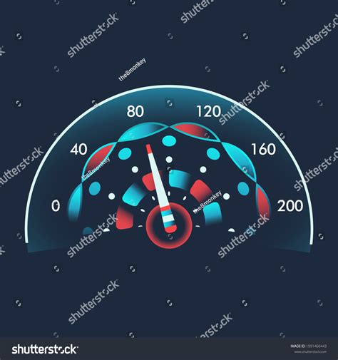Isolated Speedometers Dashboard Device Measuring Speed Stock Vector Royalty Free 1591460443