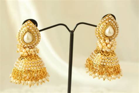 Buy Aashiqui 2 Earrings Jhumkas Pearl Ethnic Traditional Indian Handmade Online