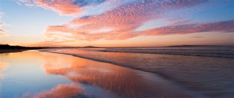 Sunset Wallpaper 4k Horizon Reflections Noosa Beach