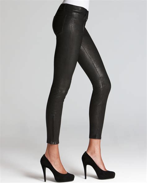J Brand Leather Super Skinny Pants In Black Lyst