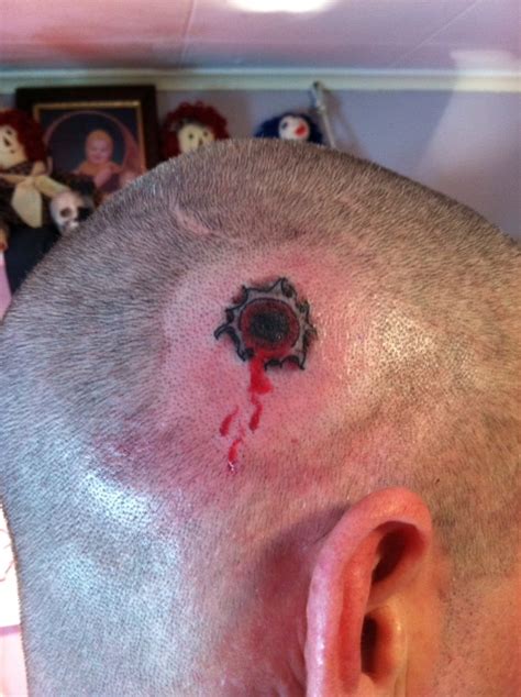 Bullet Hole In Head Tattoo Alicyn Miller Studio Zee Flickr