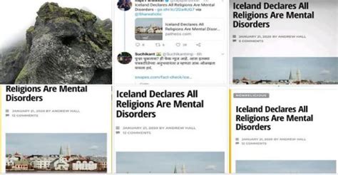 Satire Did Iceland Declare All Religions Are Mental Disorders Ayupp News