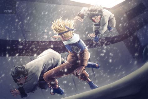 Arcaiartfactory Naruto And Kiba Inuzuka Fighting