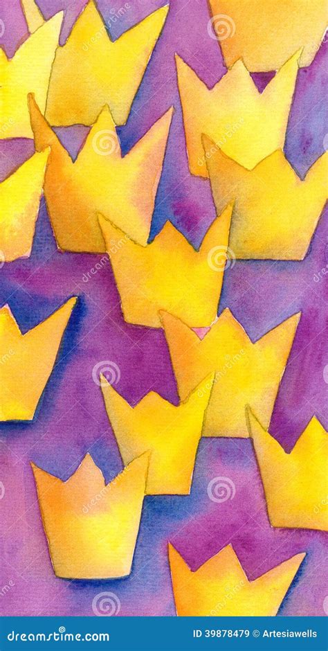 Succession Royal Abstract Vertical Watercolor Painting Stock