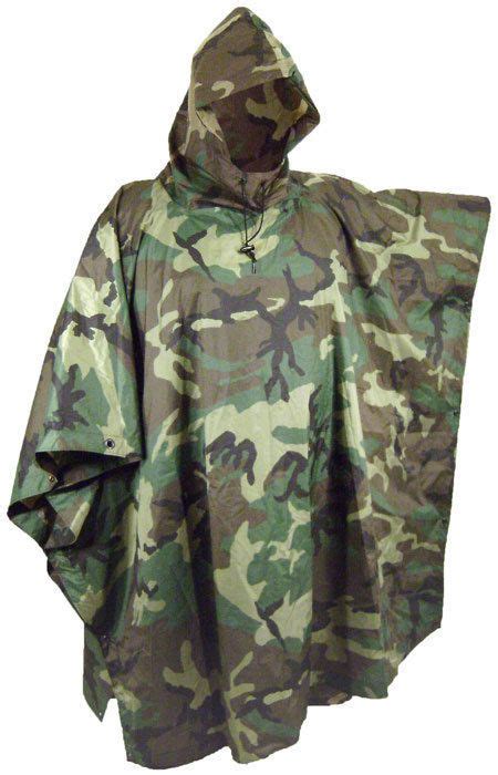 Us Gi Military Issue Bdu Woodland Camouflage Wet Weather Rain Poncho