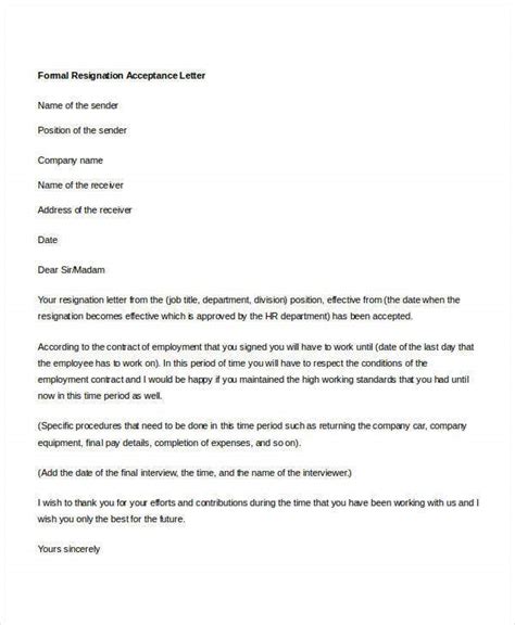 19 Formal Resignation Letters Free Sample Example Format Download