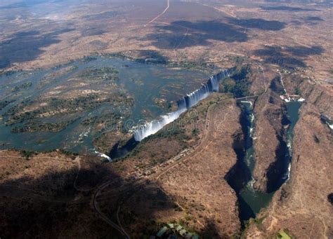 Aerial View Of Victoria Falls Stock Image Image Of Falls Waterfall