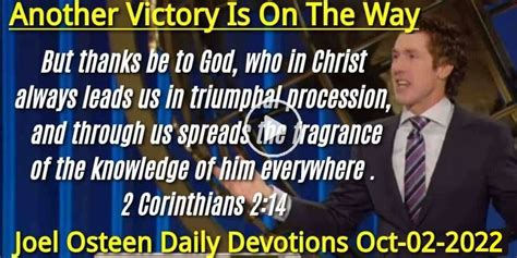Joel Osteen October 02 2020 Daily Devotions Another Victory Is On