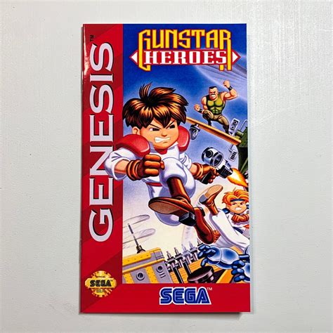 Gunstar Heroes Sega Genesis Reproduction Manual Custom Instruction