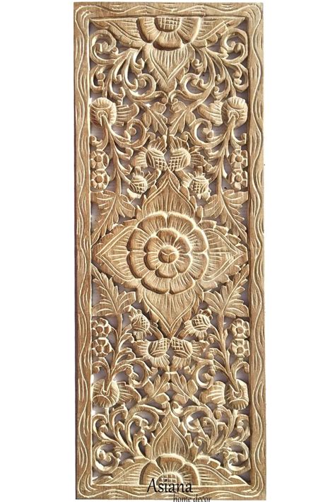 Floral Wood Carved Wall Panel Wood Wall Decor For Sale Asiana Home