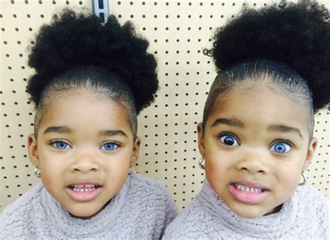Via Ms Bee My Favorite African American Blue Eye Twins One Twin Has