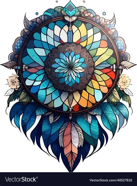 Beautiful Watercolor Dream Catcher Royalty Free Vector Image