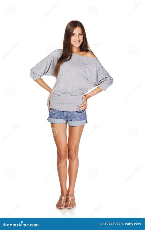 Beautiful Slender Girl Stock Image Image Of Length Full 49743977