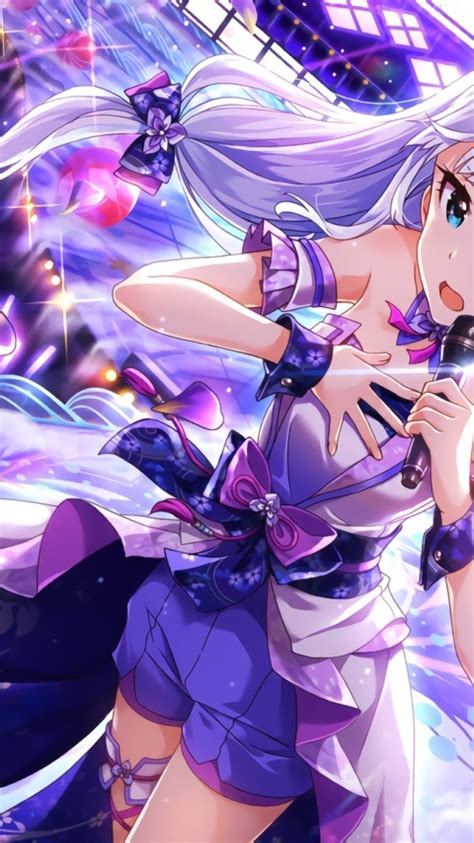Wallpaper Anime Girl The Idolmaster Million Live Singing Dress