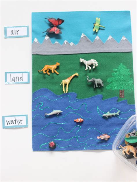 Fun Land Air Water Sorting Activity Preschool Crafts Montessori