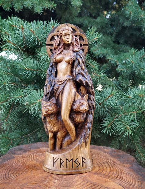 Norse God And Goddess Wood Carvings Image To U