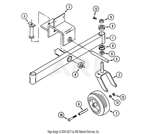 Mtd 134 013 190 Fr 180 1994 Parts Diagram For Dual Tail Wheel