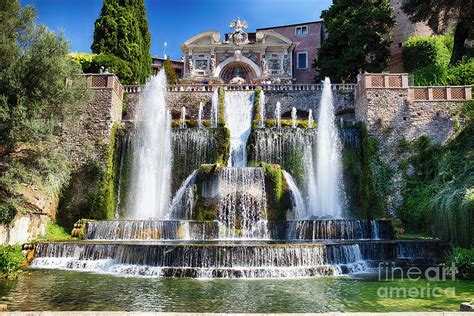 Neptune Water Fountain In Villa D Este Photograph By
