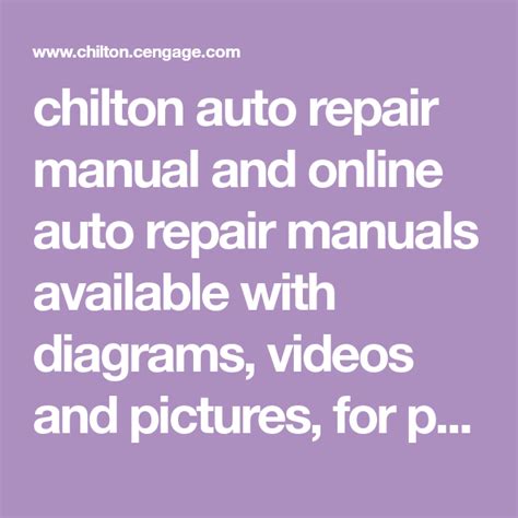 Chilton Auto Repair Manual And Online Auto Repair Manuals Available