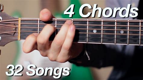 All 4 guitar chords in every key in any key you can make chord progressions using the i, iv, v, vi chords. 4 Chords, 32 Songs on Acoustic Guitar! - YouTube