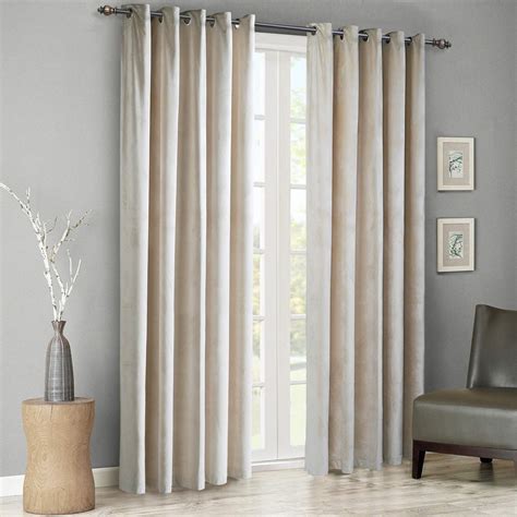 Singinglory Cream Velvet Curtains Pair 90x90 Drop Thermal Insulated