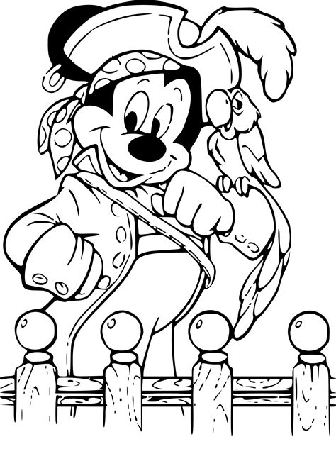 Coloriage Mickey Pirate à Imprimer