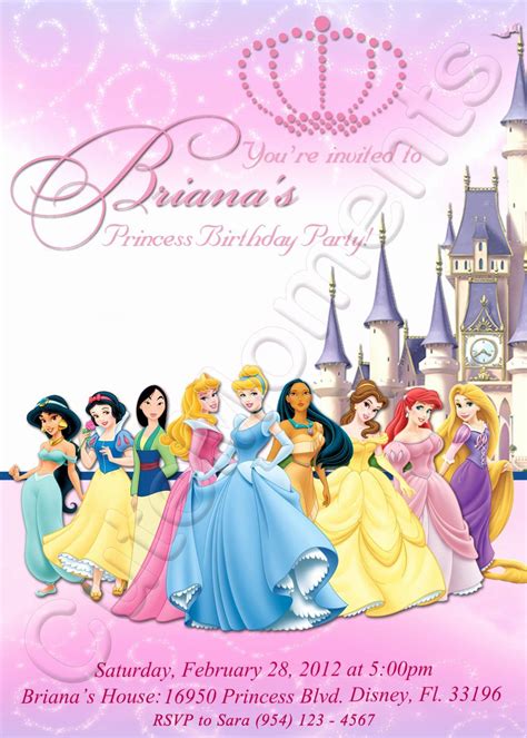 Disney Princess Printable Birthday Invitations