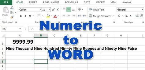Amount To Words In Ms Excel