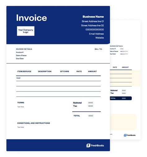 Free Invoice Template Pdf Free Download Freshbooks