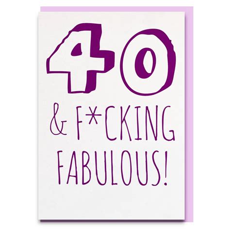 Funny 40th Birthday Card Rude 40th Birthday Card40th Etsy