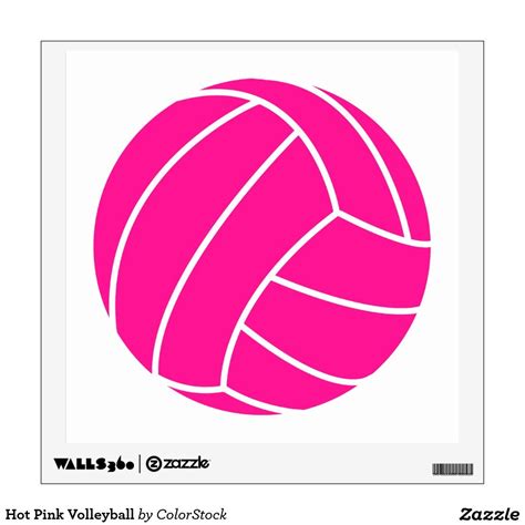 Hot Pink Volleyball Wall Sticker Zazzle Volleyball Posters