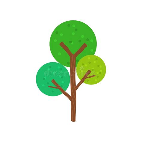 Rounded Tree Element Illustration Vector Flat Illustration And Hand