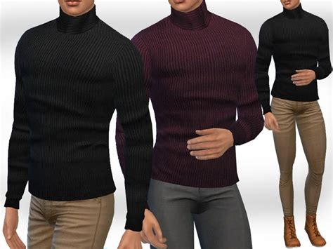 Turtleneck Pullover Sims 4 Men Clothing Sims 4 Male Clothes Sims 4