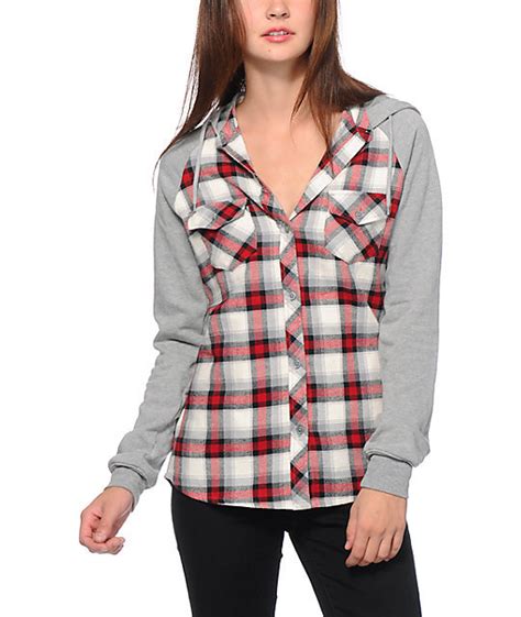 women s flannel shirt hoodie nupics pro