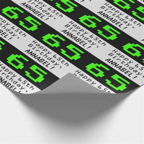 65th Birthday Nerdy Geeky Style 65 And Name Wrapping Paper Zazzle